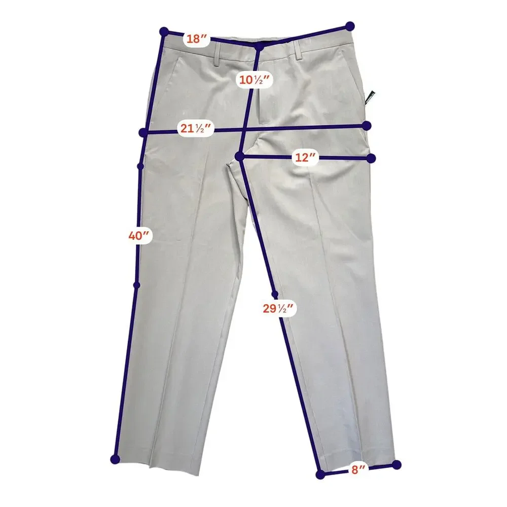Perry Ellis Portfolio Men's Modern-Fit Stretch PantsChiseled Stone 34x30 $95